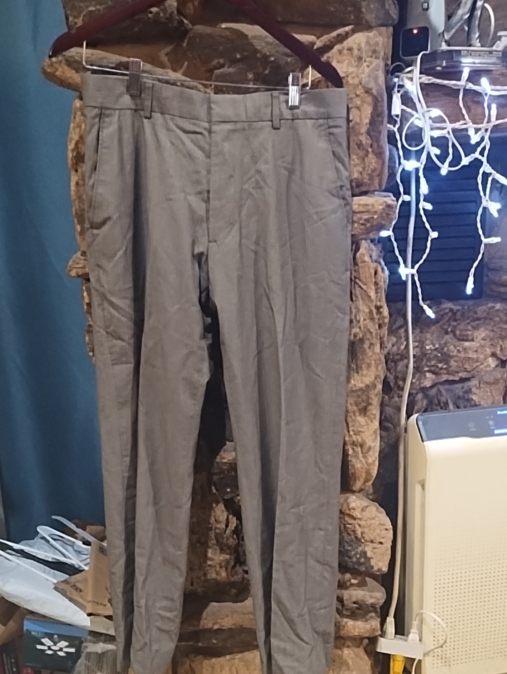 Banana Republic Men's Light Gray Dress Pants - Straight Trousers